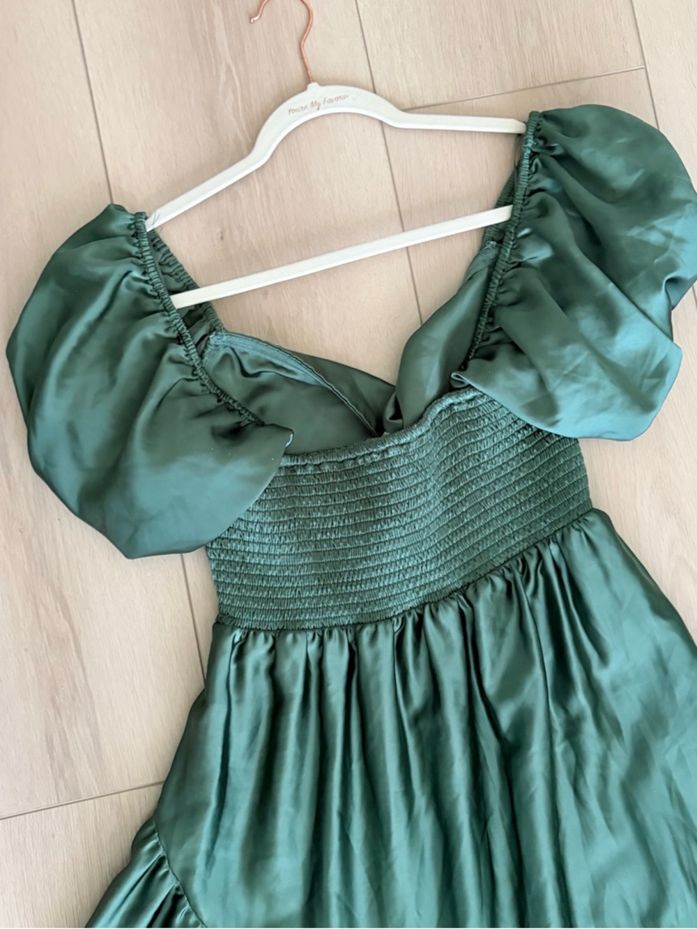 Free People Premium Sundrenched Silky Satin Maxi Tiered Dress Green Sage Large - Picture 8 of 12